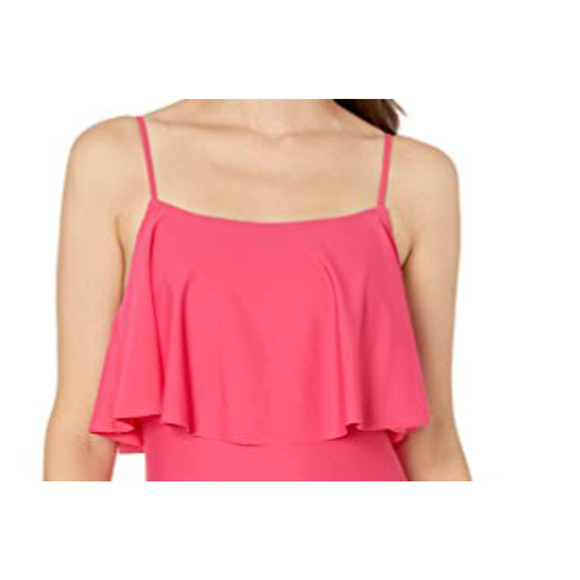 Tommy Hilfiger Flutter One Piece Swimsuit Women's Swimsuit Pink 10 NWT - Picture 2 of 3